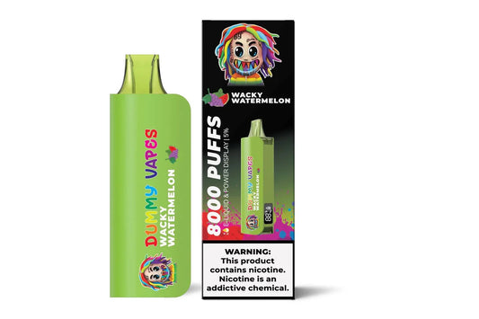 Dummy Vapes 8000 Puff Disposable Vape – Wacky Watermelon flavor front view