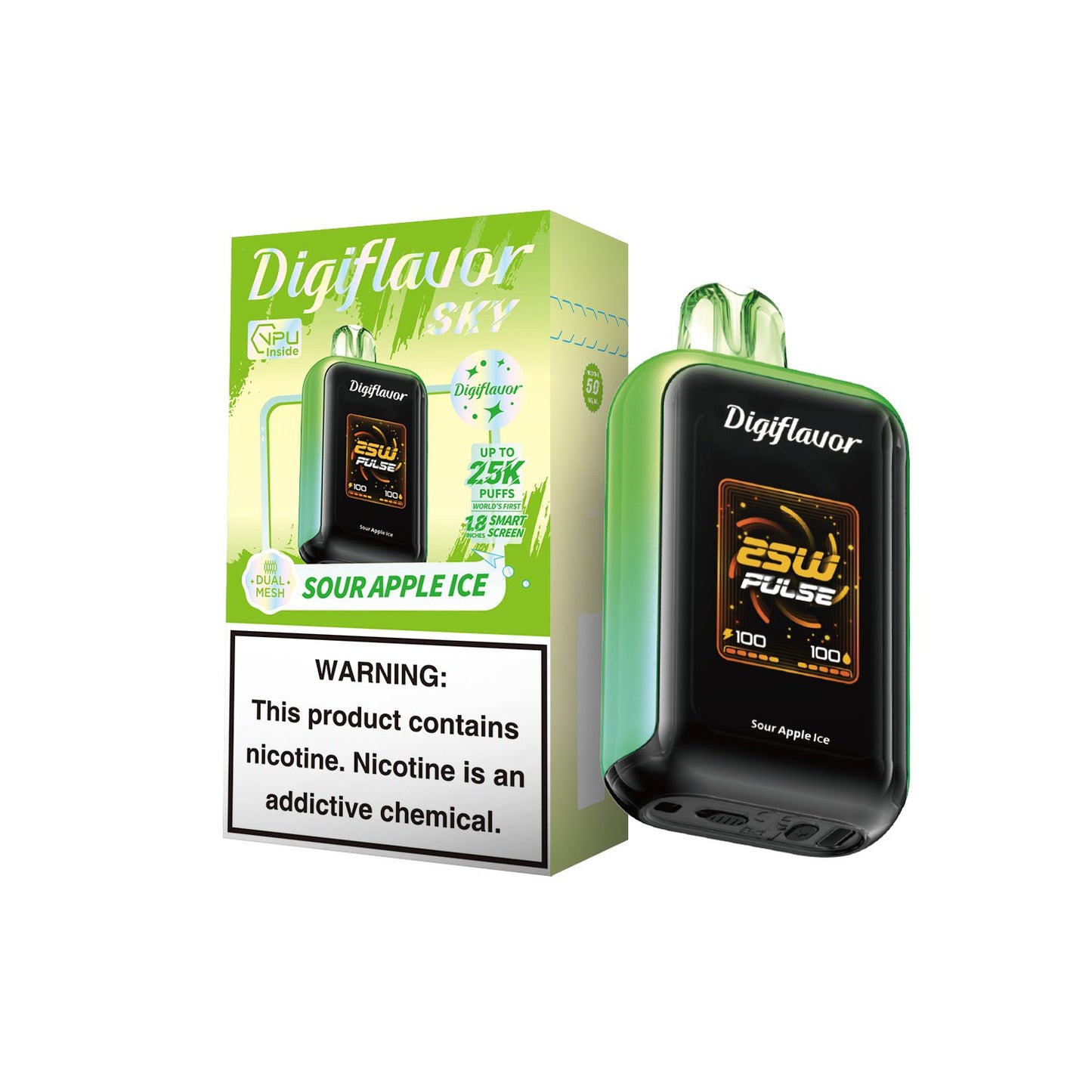 Geek Bar x Digiflavor Sky 25000 Puff Disposable Vape Sour Apple Ice front view