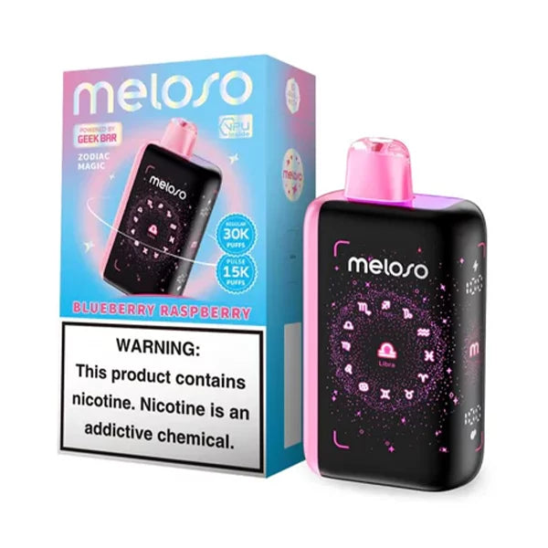 Geek Bar Meloso Bar 30000 Puff Disposable Vape – Blueberry Raspberry flavor front view