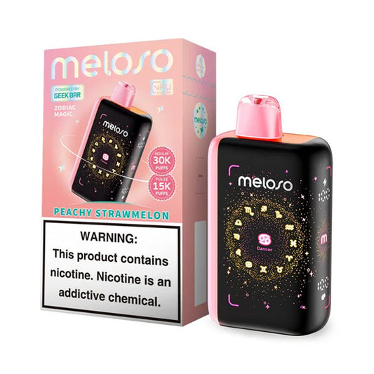 Geek Bar Meloso Bar 30000 Puff Disposable Vape – Peachy Strawmelon flavor front view