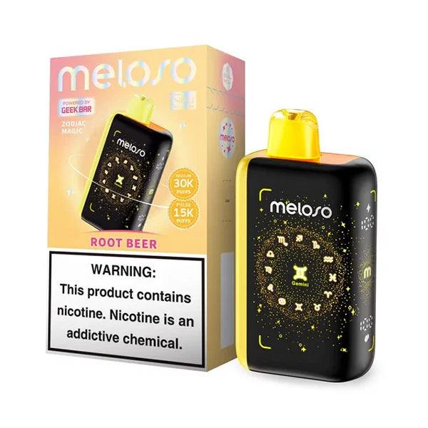 Geek Bar Meloso Bar 30000 Puff Disposable Vape – Root Beer flavor front view