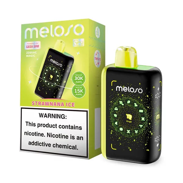 Geek Bar Meloso Bar 30000 Puff Disposable Vape – Strawnana Ice flavor front view