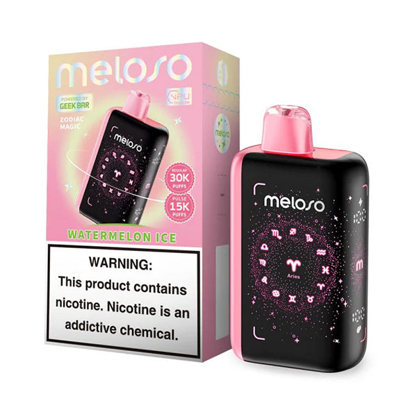 Geek Bar Meloso Bar 30000 Puff Disposable Vape – Watermelon Ice flavor front view