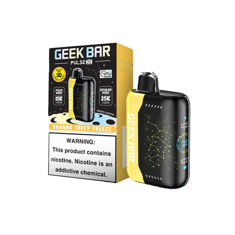 Geek Bar Pulse X 25000 Puff Disposable Vape – Banana Taffy Freeze flavor front view