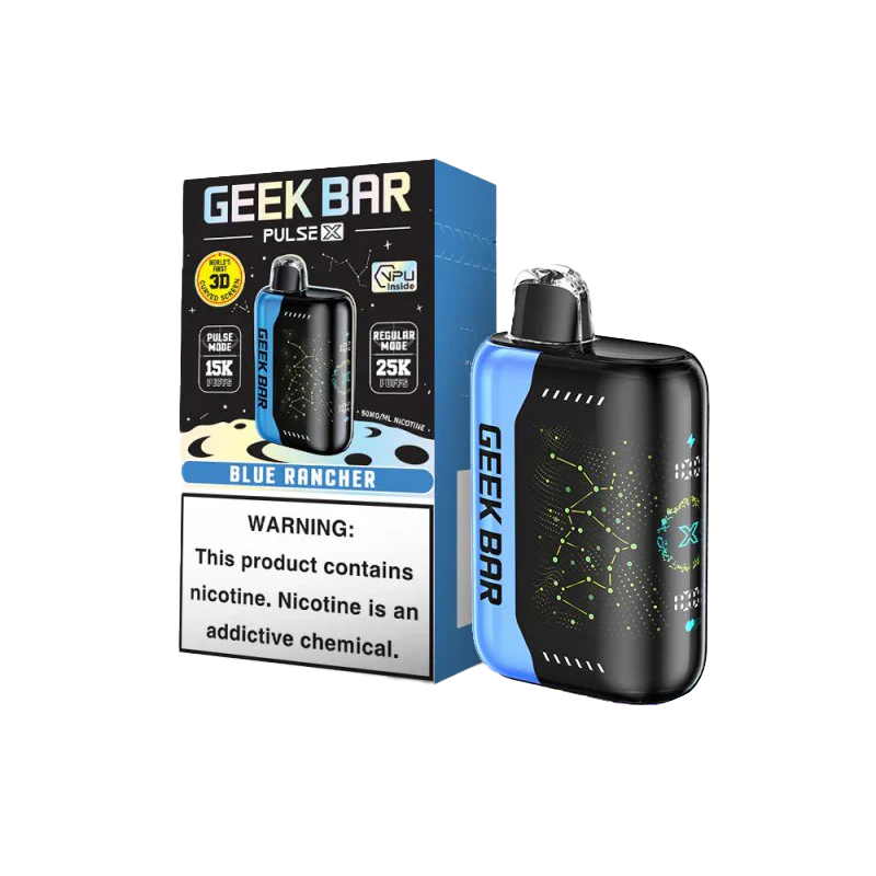 Geek Bar Pulse X 25000 Puff Disposable Vape – Blue Rancher flavor front view