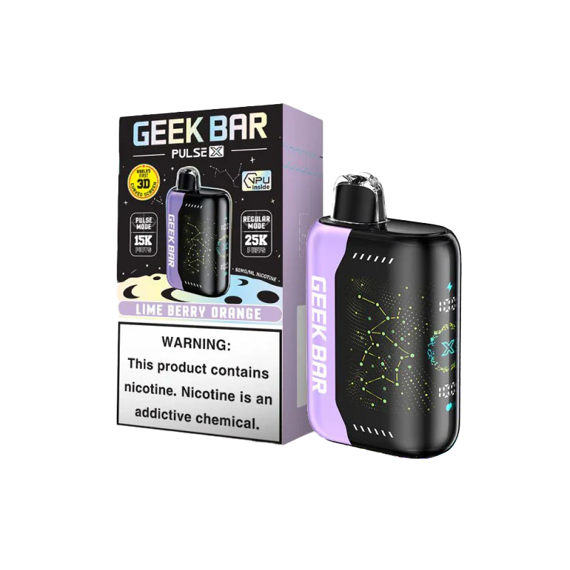 Geek Bar Pulse X 25000 Puff Disposable Vape – Lime Berry Orange flavor front view