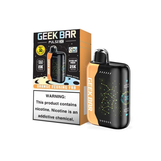 Geek Bar Pulse X 25000 Puff Disposable Vape – Orange Fcuking Fab flavor front view