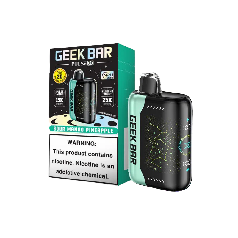 Geek Bar Pulse X 25000 Puff Disposable Vape – Sour Mango Pineapple flavor front view