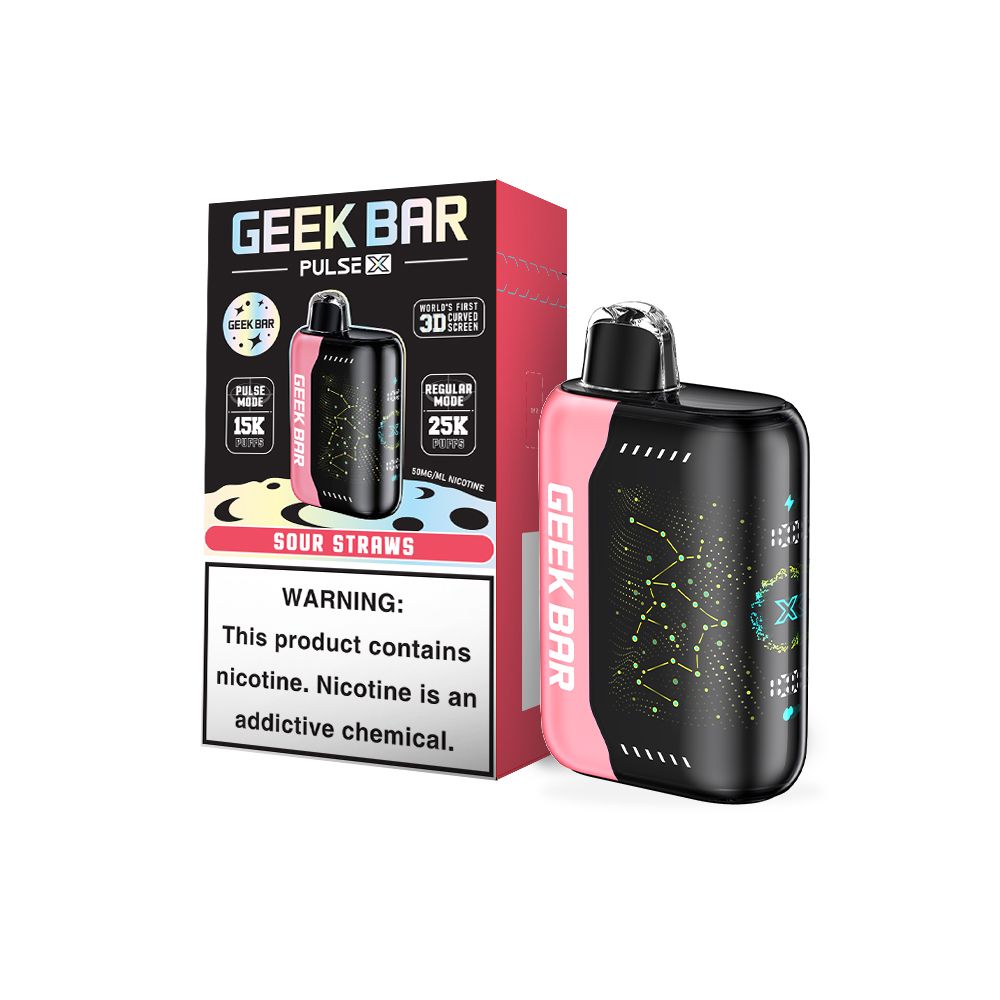 Geek Bar Pulse X 25000 Puff Disposable Vape – Sour Straws flavor front view