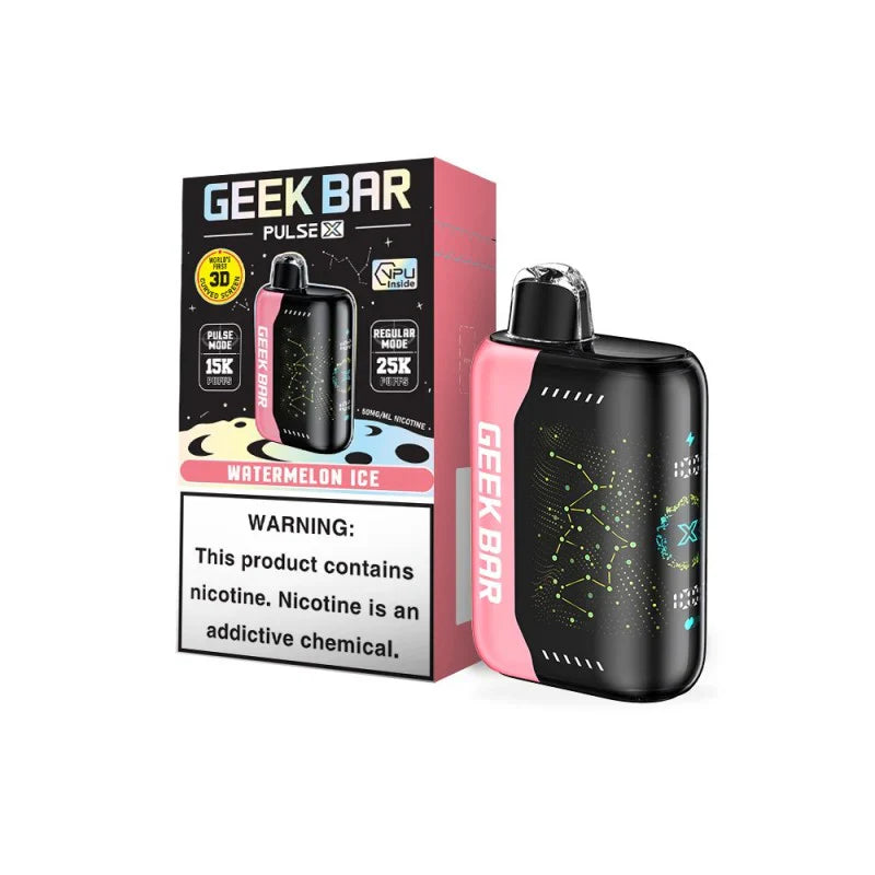 Geek Bar Pulse X 25000 Puff Disposable Vape – Watermelon Ice flavor front view