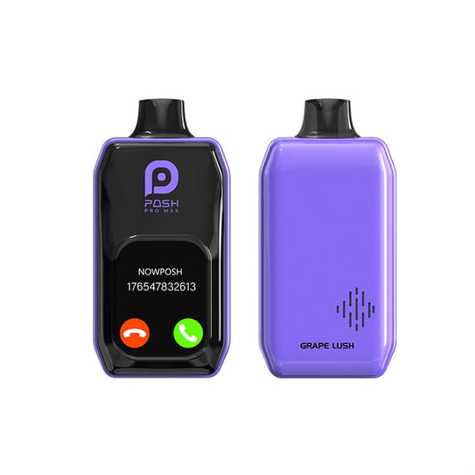 Posh Pro Max 30000 Puff Disposable Vape – Grape Lush flavor front and back view