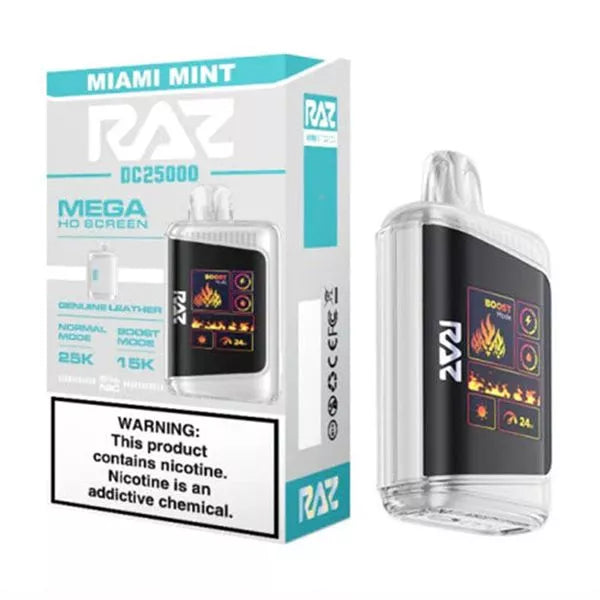 RAZ LTX DC25000 Puff Disposable Vape – Miami Mint flavor front view