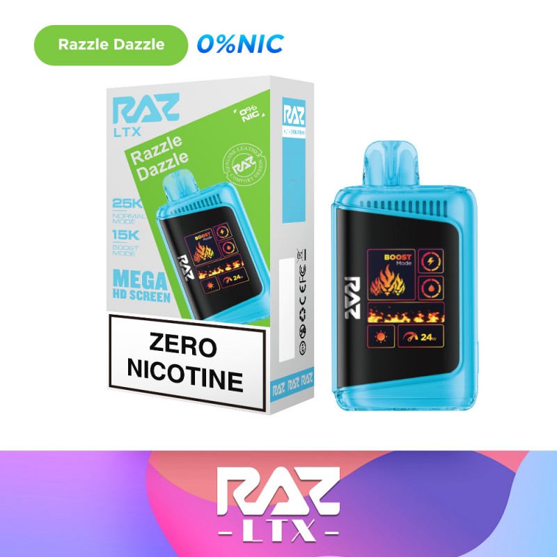 RAZ LTX DC25000 Puff Disposable Vape – Razzle Dazzle (Zero Nic) flavor front view