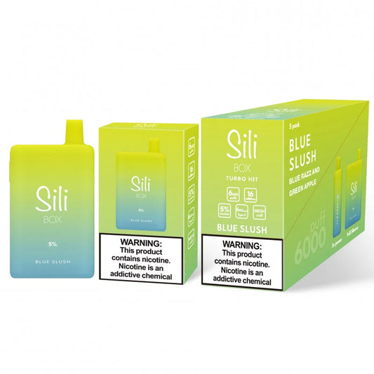 Sili Box Turbo Hit 6000 Disposable Vape – Blue Slush flavor front view