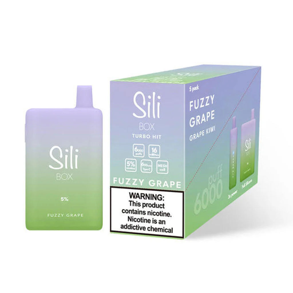 Sili Box Turbo Hit 6000 Disposable Vape – Fuzzy Grape flavor front view