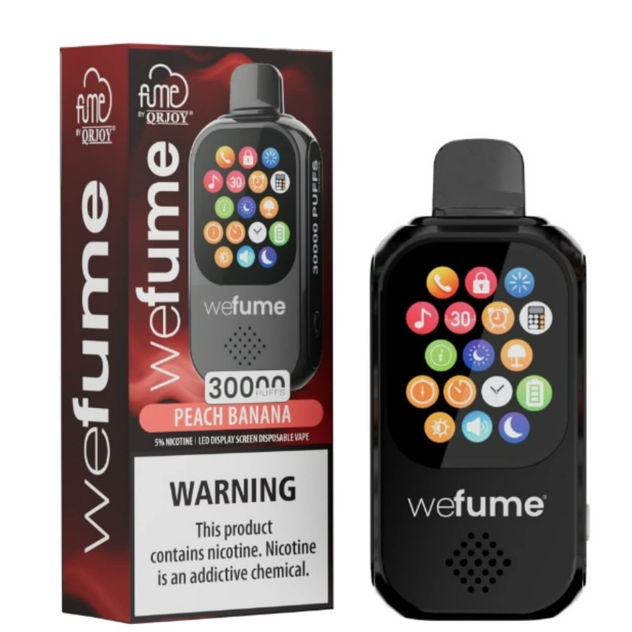 WeFume 30000 Puff Disposable Vape β Peach Banana flavor front view