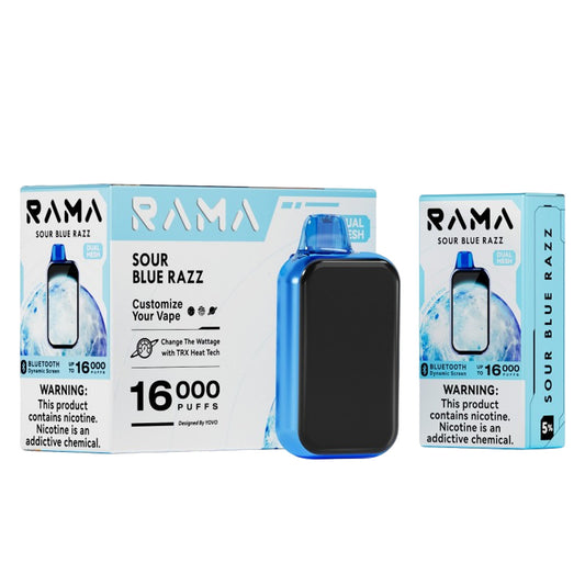 Yovo Rama 16000 Disposable Vape – Sour Blue Razz flavor front view