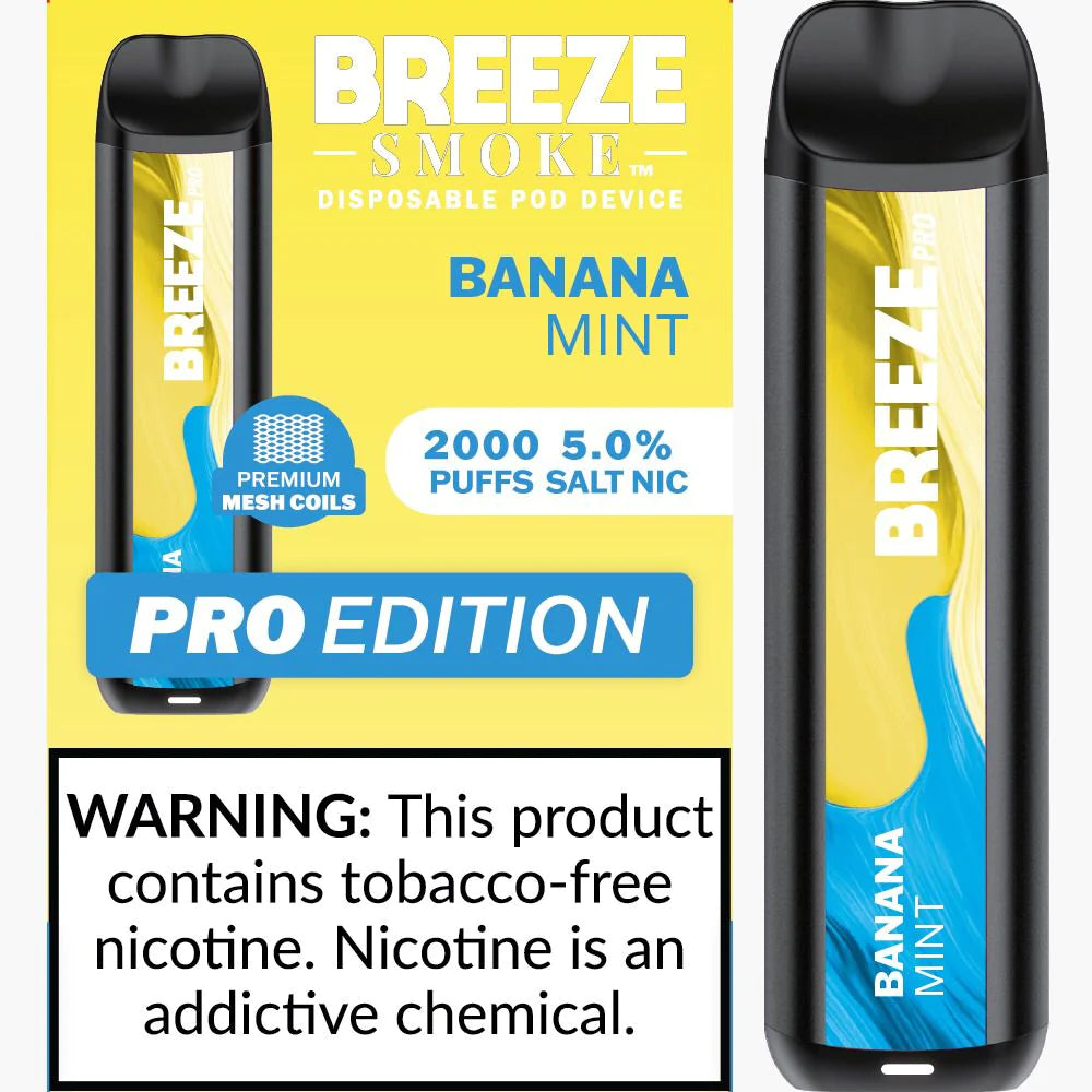 Breeze Pro 600 Disposable [Banana Mint]- Vapes On The Low