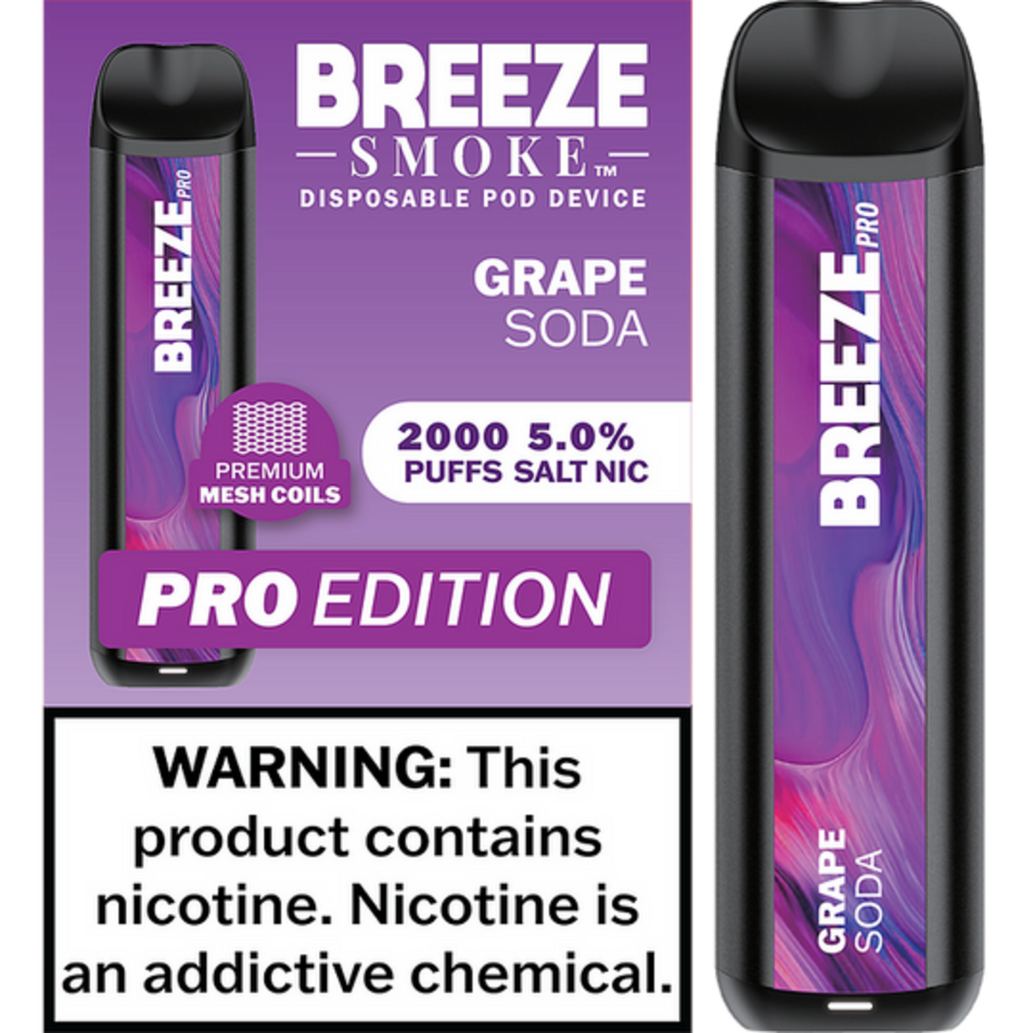 Breeze Pro 600 Disposable [Grape Soda]- Vapes On The Low