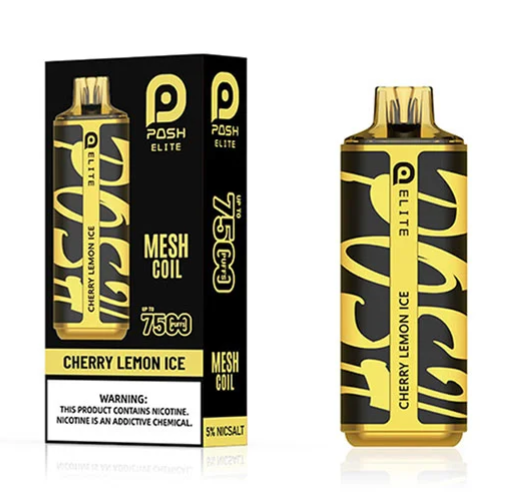 Posh Elite 7500 Puff Disposable Vape – Cherry Lemon Ice flavor front view
